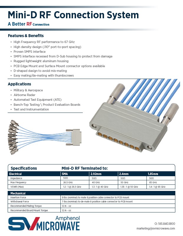 Mini-D RF Connection System Application Note